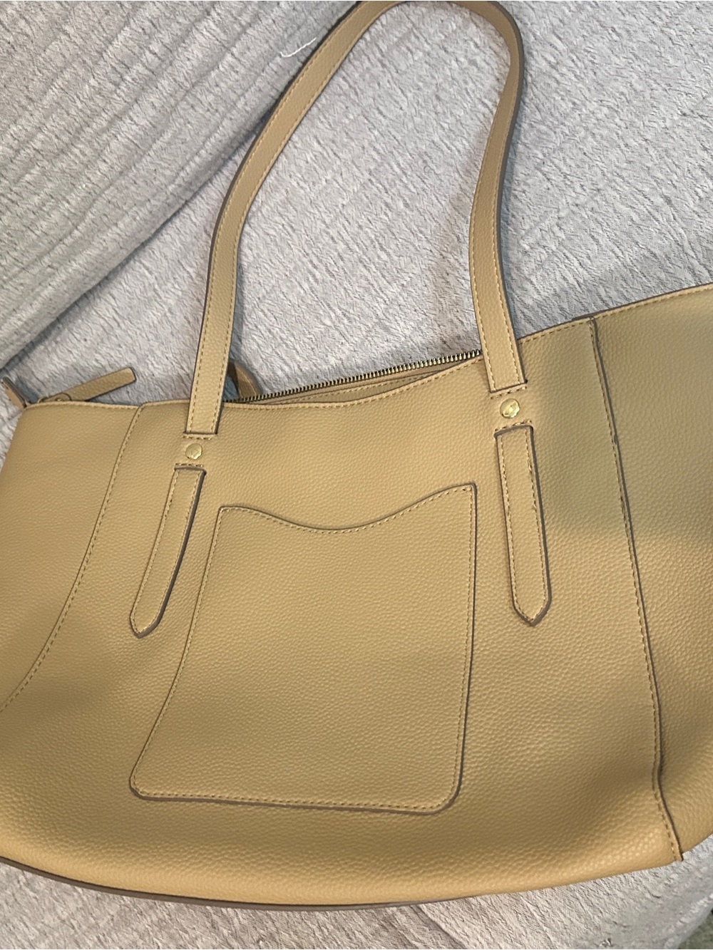 Nanette Lepore Pebbled Tote in Light Tan/ Yellow
